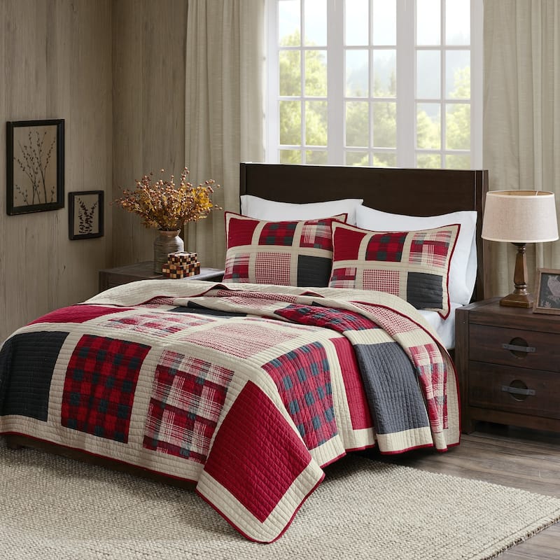 Woolrich Huntington Red 100-percent Cotton Oversized Quilt Mini Set