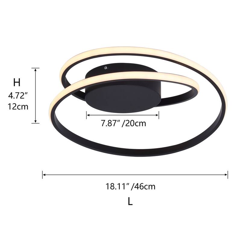 Modern 1-Light LED Smooth Linear Ceiling Flush Mount