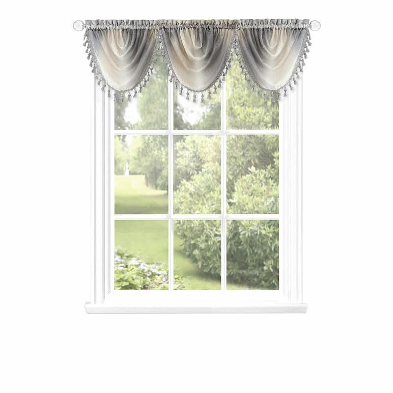 Achim Ombre Window Multicolored Curtain Waterfall Valance - 46x42