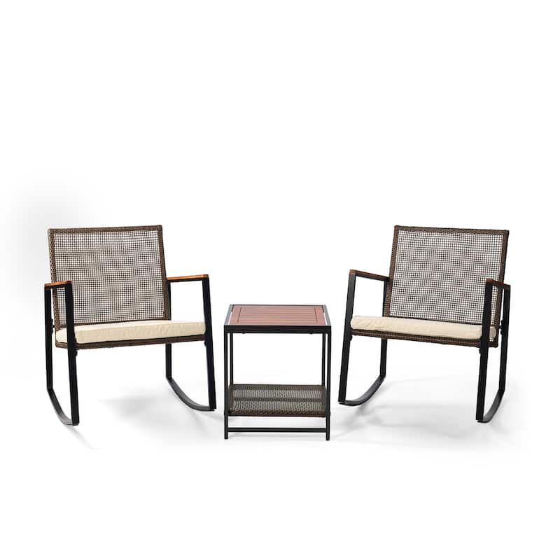 Made4Home Vianna Outdoor Acacia Wood Rocking Bistro Set - Brown