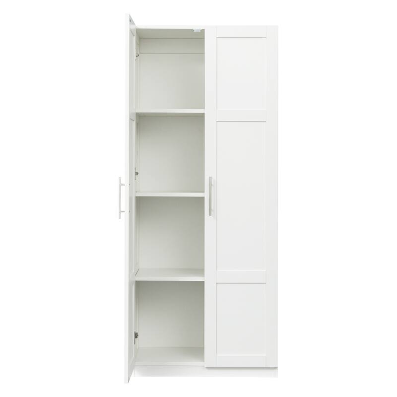 High wardrobe and kitchen cabinet with 2 doors and 3 partitions