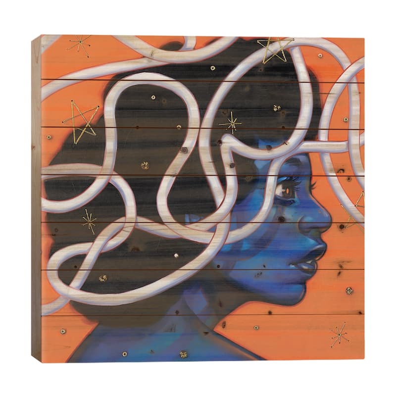 Tangled Spaces Print On Wood by Ejiwa Ebenebe - Multi-Color - 26x26x1.5