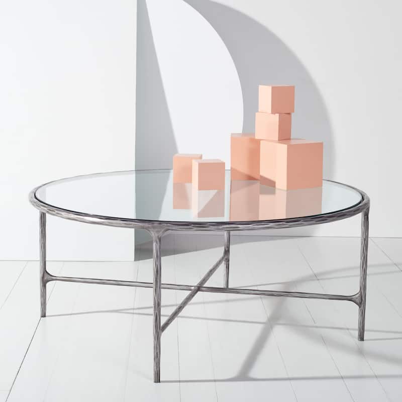 SAFAVIEH Couture Venanzia Round Metal Coffee Table - 36" W x 36" L x 15" H - 36"W x 36"D x 15"H