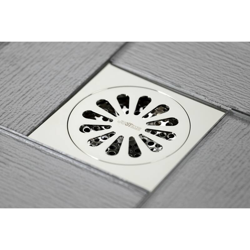 Kingston Brass Watercourse Sunburst 4" Square Grid Shower Drain