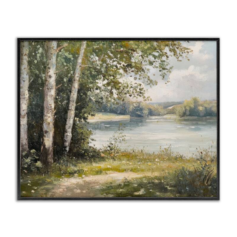 Stupell Place To Relax Lake View Framed Giclee Art Design By Petal Prints Design - 14 x 11 - Black