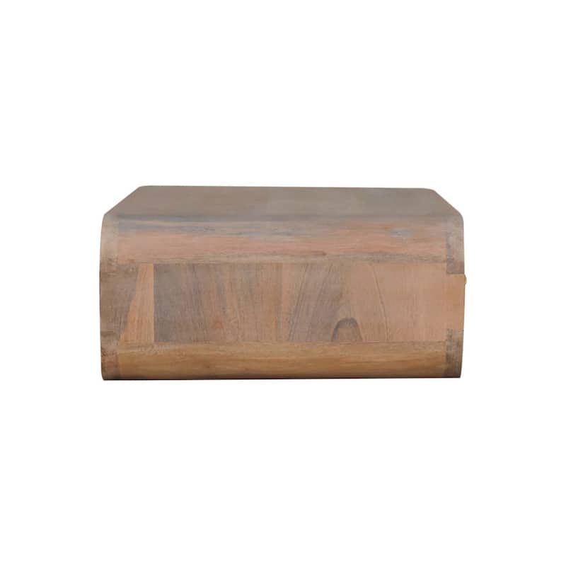 HomeRoots 20" Brown Solid Wood One Drawer Floating Nightstand