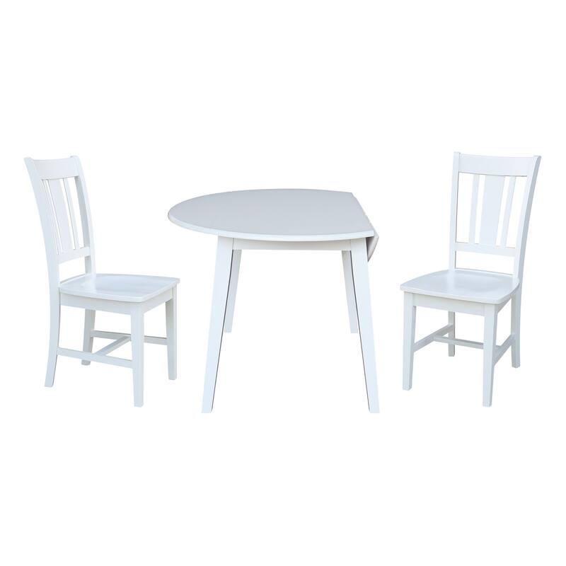 42" Round Dual Drop Leaf Table with Dining Chairs