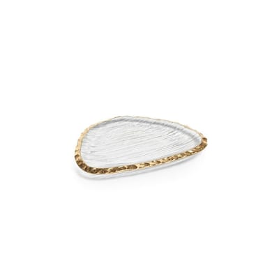 Cassiel Organic Shape Plates with Jagged Gold Rim, Set of 3