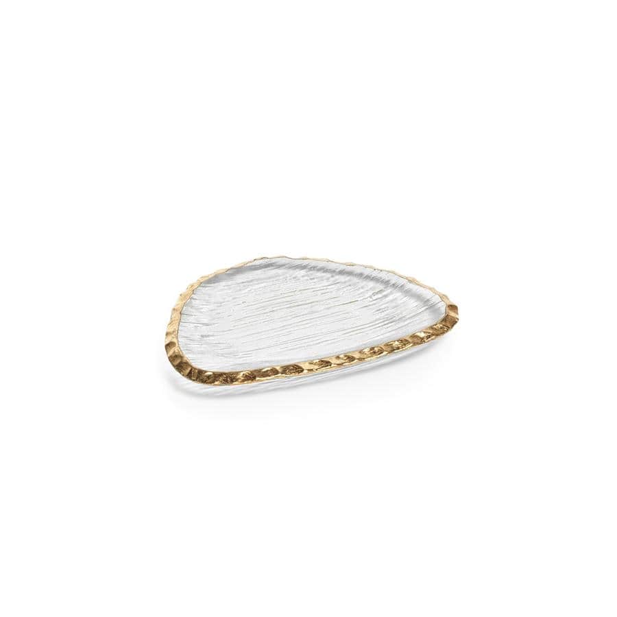Cassiel Organic Shape Plates with Jagged Gold Rim, Set of 3