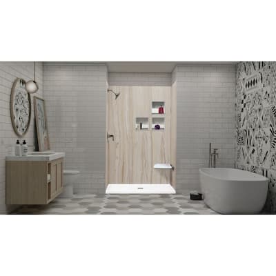 Transolid FL6036C-31 Linear 60-in L x 36-in W Single Threshold Shower Base with a Center Drain - 60-in L x 36-in W