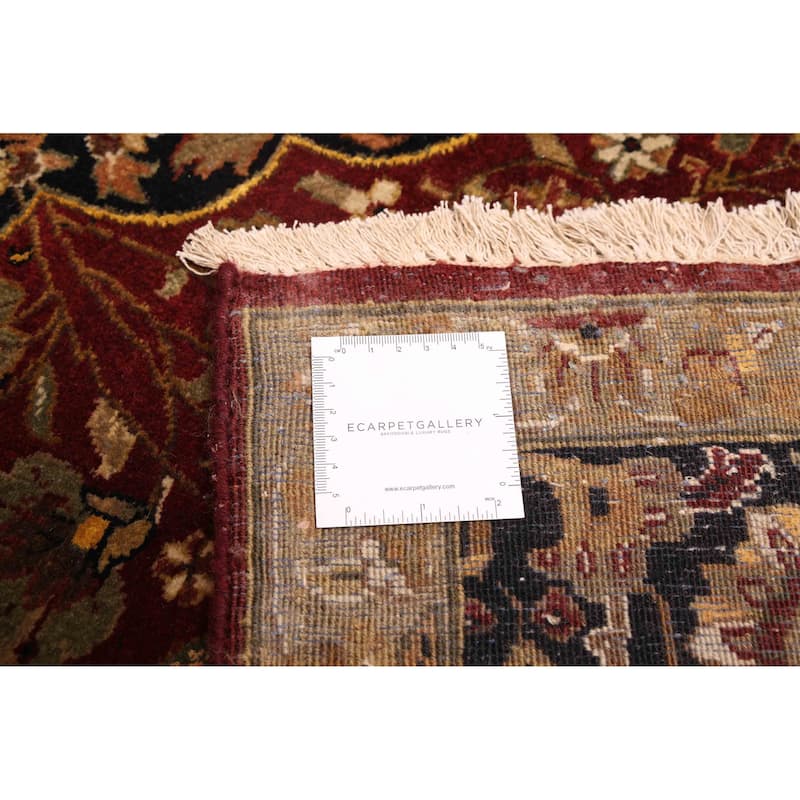 ECARPETGALLERY Hand-knotted Mirzapur Dark Red Silk, Wool Rug - 5'10 x 8'10