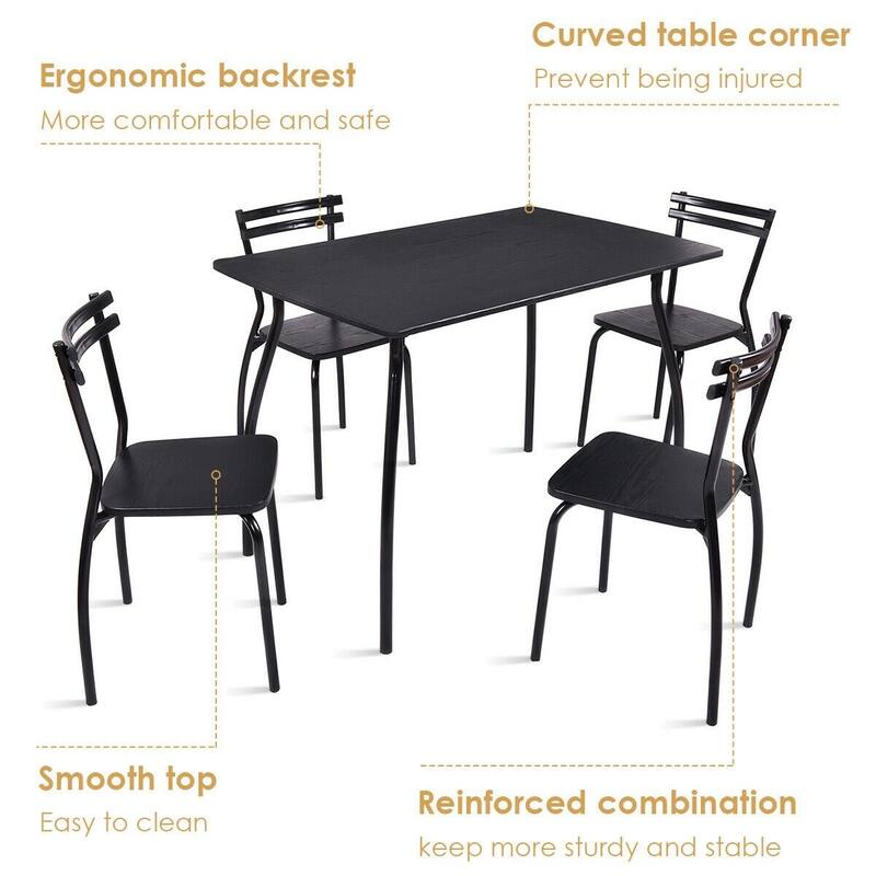 5 pcs Dining Table and Chair Set