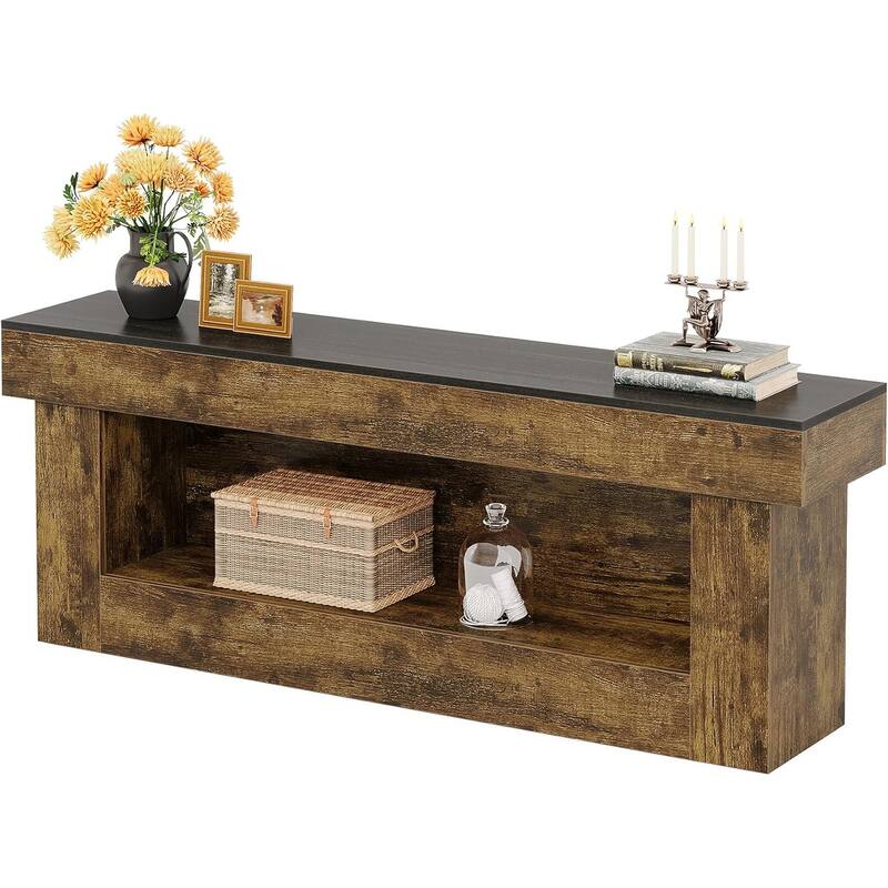 63" TV Stand, Farmhouse Media Console with Open Storage Space, Entertainment Center for 60/65/70 Inches TVs