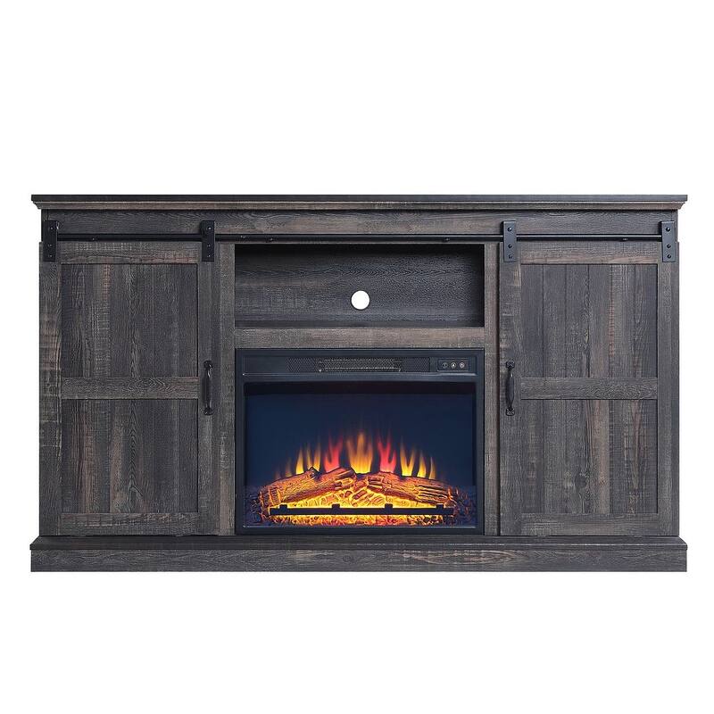 Myrtle 60 In. Fireplace Sliding Doors Media Console
