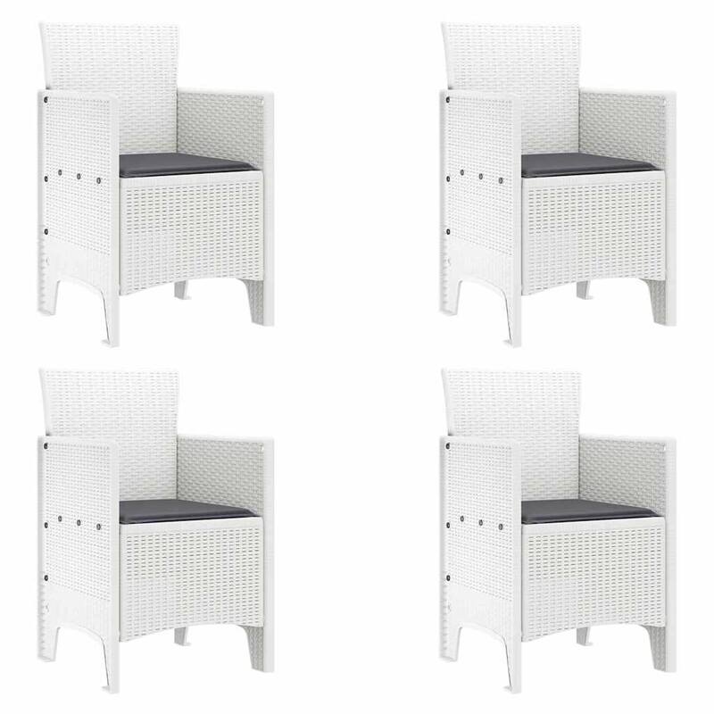 vidaXL Garden Chair 2/4 pcs Anthracite/Brown/White 53 x 49 x 85 cm PP - 53 x 49 x 85 cm