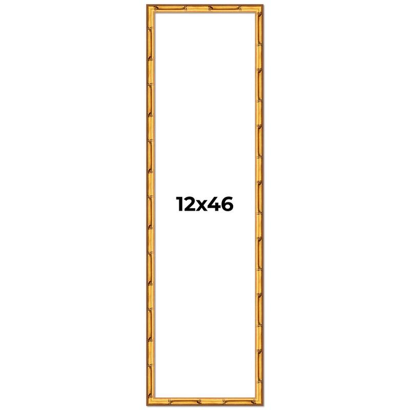 12x46 Frame Gold Bamboo Picture Frame Modern Photo Frame Includes UV Acrylic Shatter Guard Front Acid Free Foam Backing Board