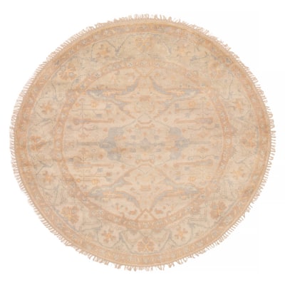 ECARPETGALLERY Hand-knotted Royal Oushak Beige Wool Rug - 5'10 x 5'10