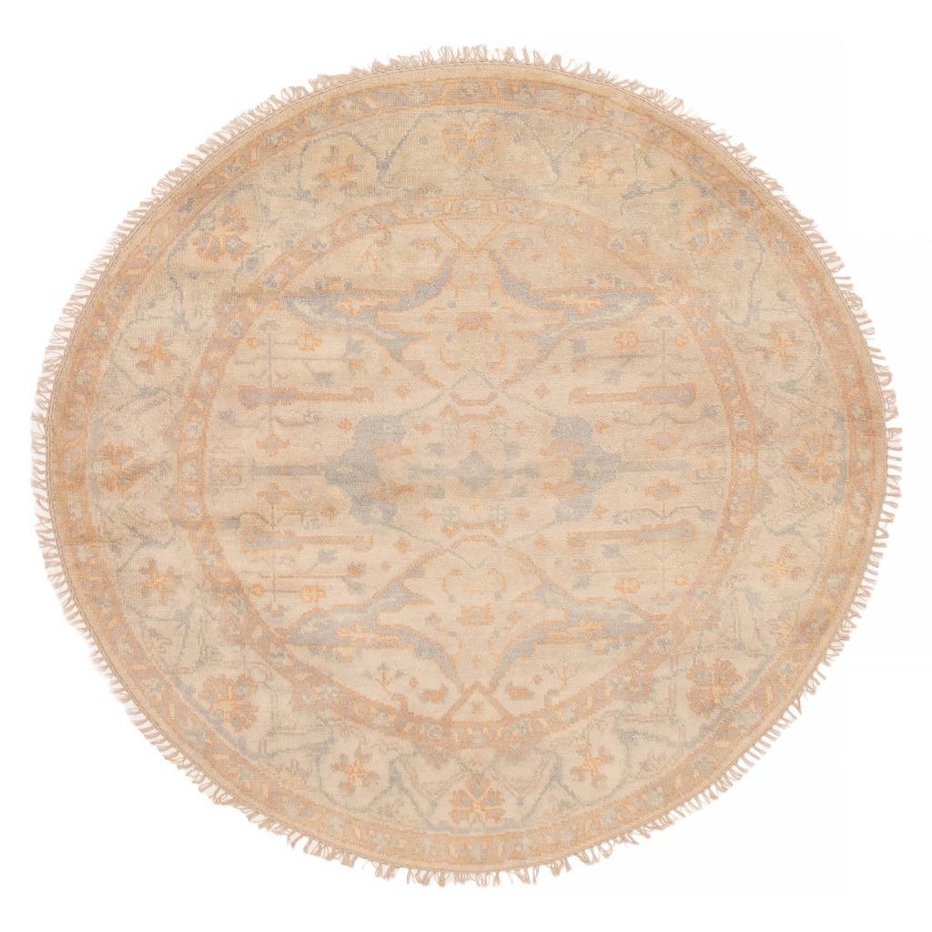 ECARPETGALLERY Hand-knotted Royal Oushak Beige Wool Rug - 5'10 x 5'10