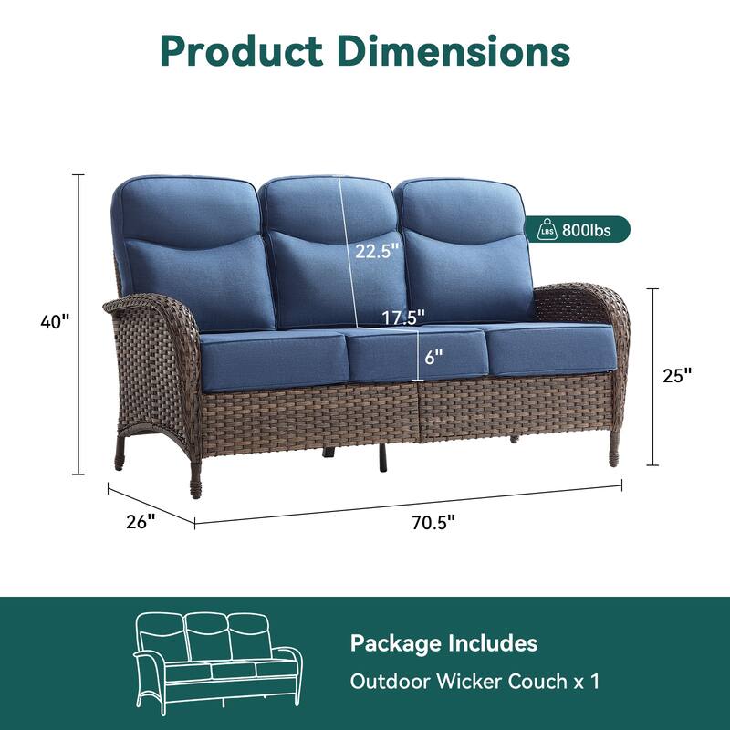 Pocassy Outdoor Sofa Swivel Chair and Ottman with Coffee Table