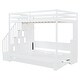preview thumbnail 35 of 36, Full Over Full Size Murphy Bunk Bed Convertible Loft Bed with Hydraulic Lift, Hidden Desk and Storage Stairs for Kids