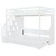 preview thumbnail 35 of 36, Full Size Convertible Murphy Bunk Bed with Hydraulic Lift, Built-In Desk, Storage Staircase