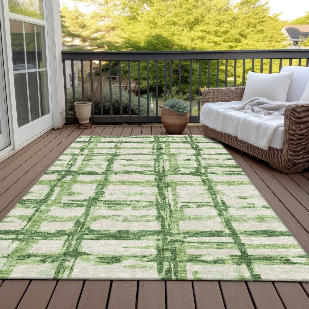 Machine Washable Indoor/ Outdoor Chantille Contemporary Abstract Rug