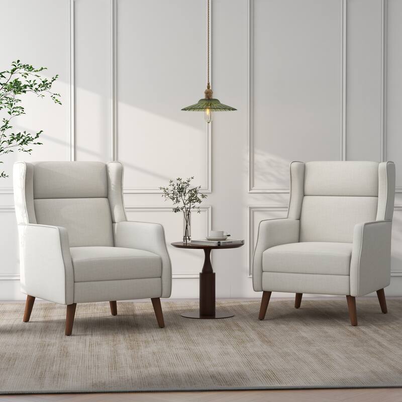 Set of 2 Upholstered Modern Accent Chair Living Room Armchairs