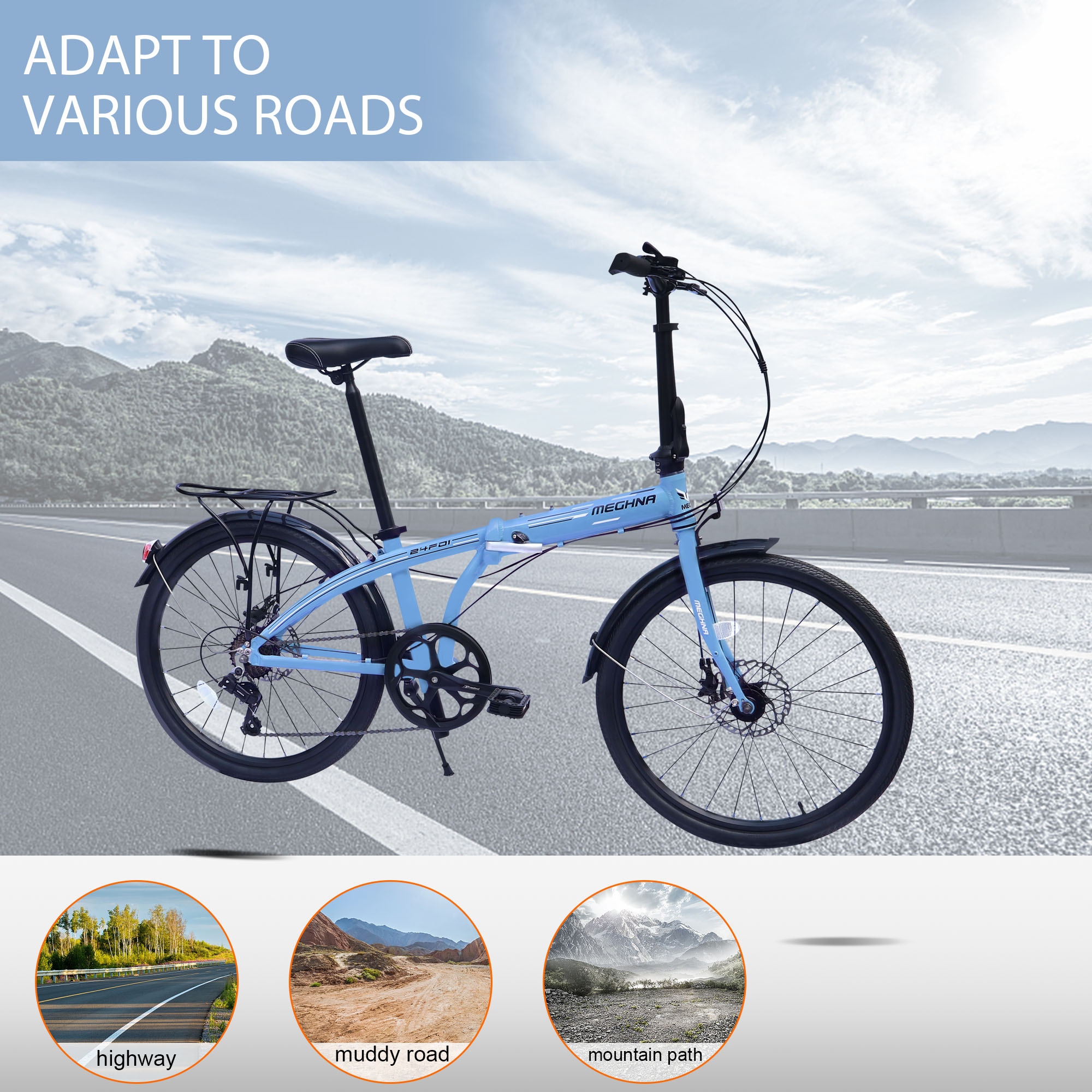 24 Folding City Bike Aluminum Frame 7 Speed Folding Bike Bed Bath Beyond 40883413
