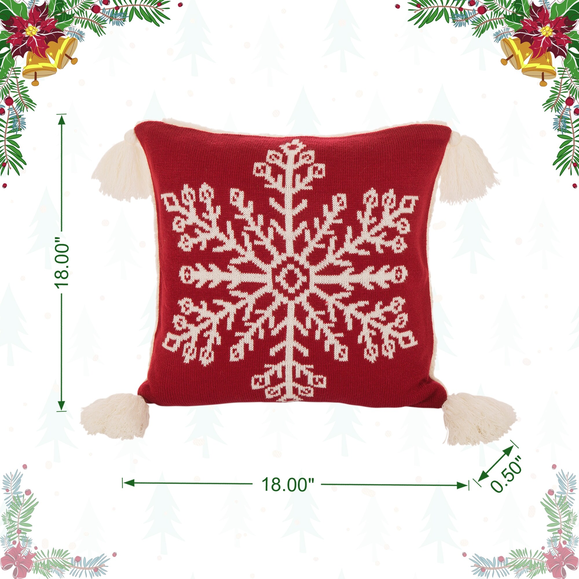 Red snowflake pillow clearance