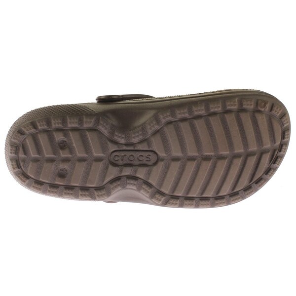 brown crocs with fur