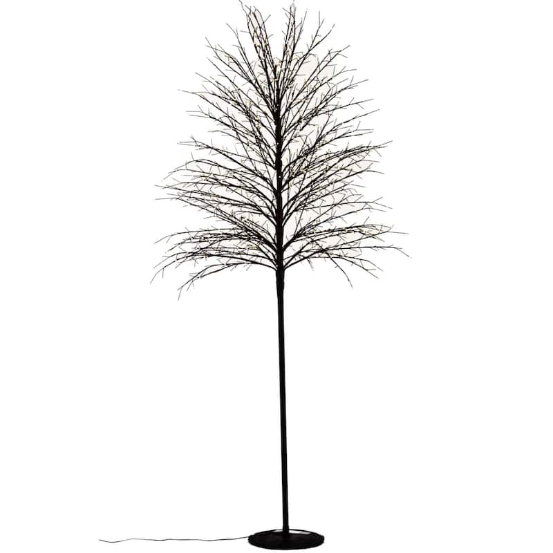 6.75' Pre-Lit Micro Dot Black Artificial Tree, LED Warm White Lights