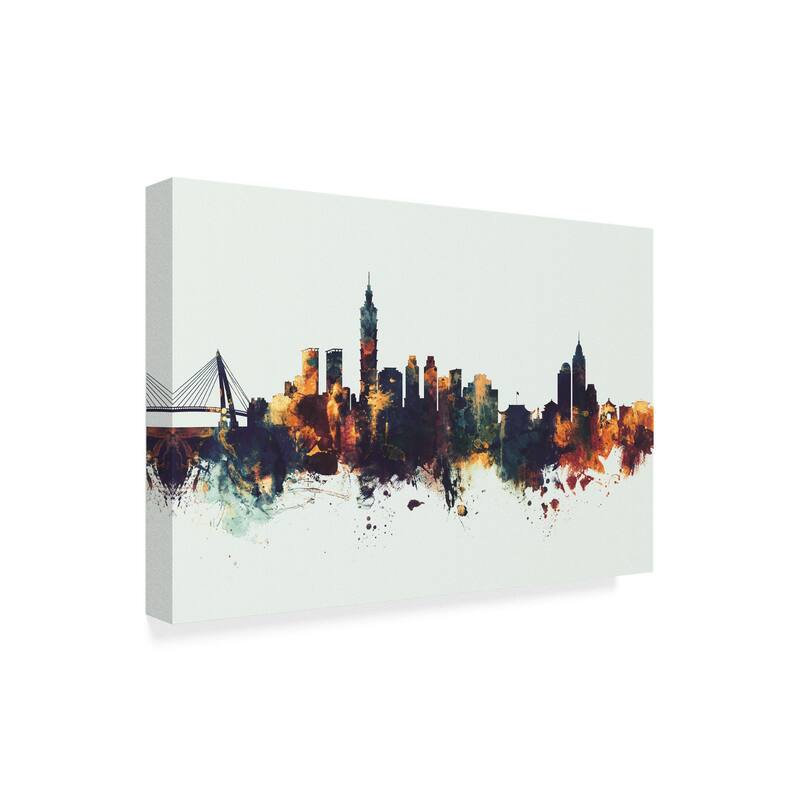 Michael Tompsett 'Taipei Taiwan Skyline Iv' Canvas Art