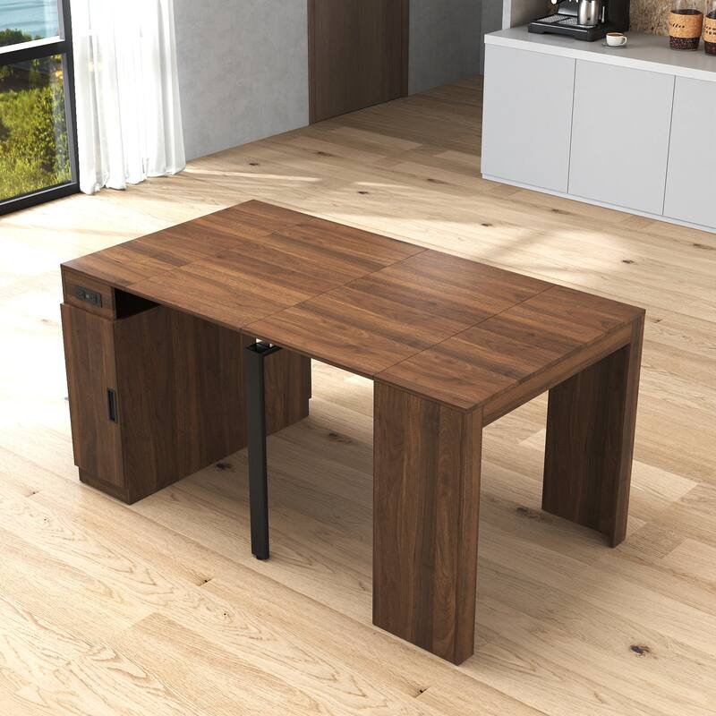 Foldable Dining Table for 6-12 People, Extends to 118 inchConsole Table Space Saving Dinette