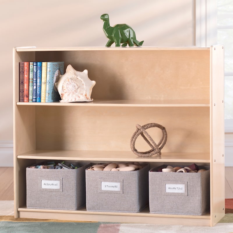 Guidecraft EdQ Essentials Three Shelf Open Storage 36" - Natural
