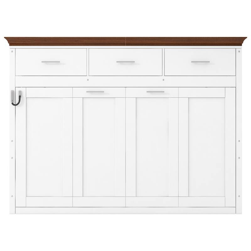 Twin Size Murphy Bed with 3 Storage Drawers and Space-Saving Folding Design by Harper&Bright Designs