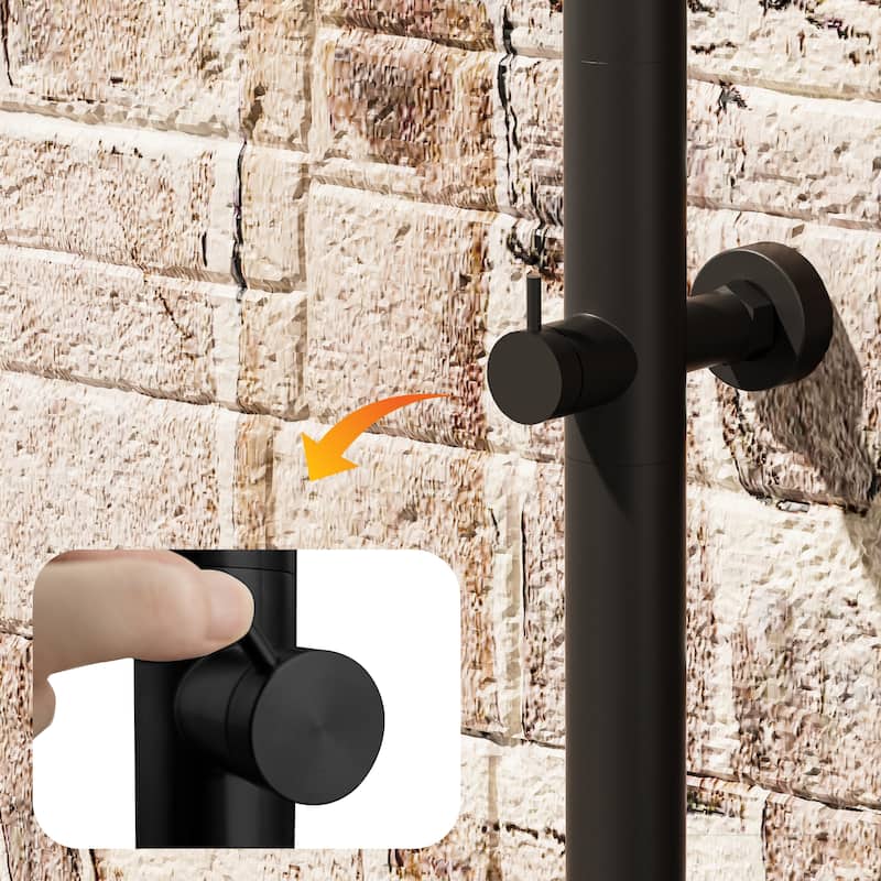 Modland Wall Mount Outdoor Shower Head with 316 Stainless Steel, 10-Grade Anti-Rust, Matte Black/Brushed Nickel