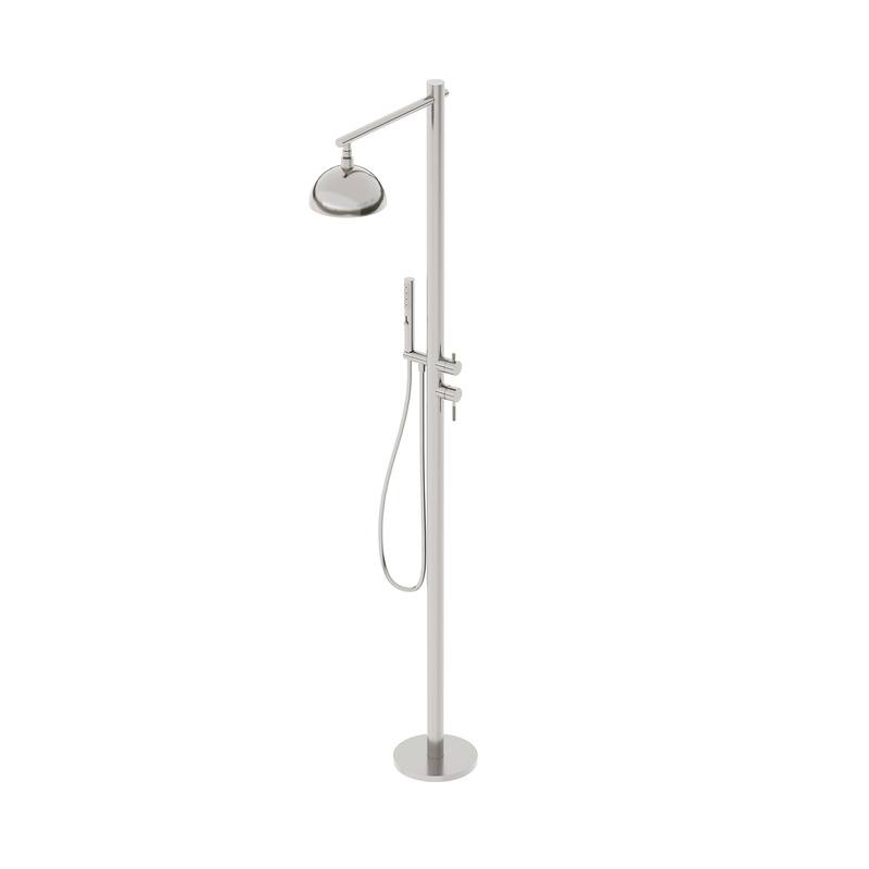 91"H Stainless Steel Freestanding Outdoor Shower with Handheld shower - Brushed Nickel