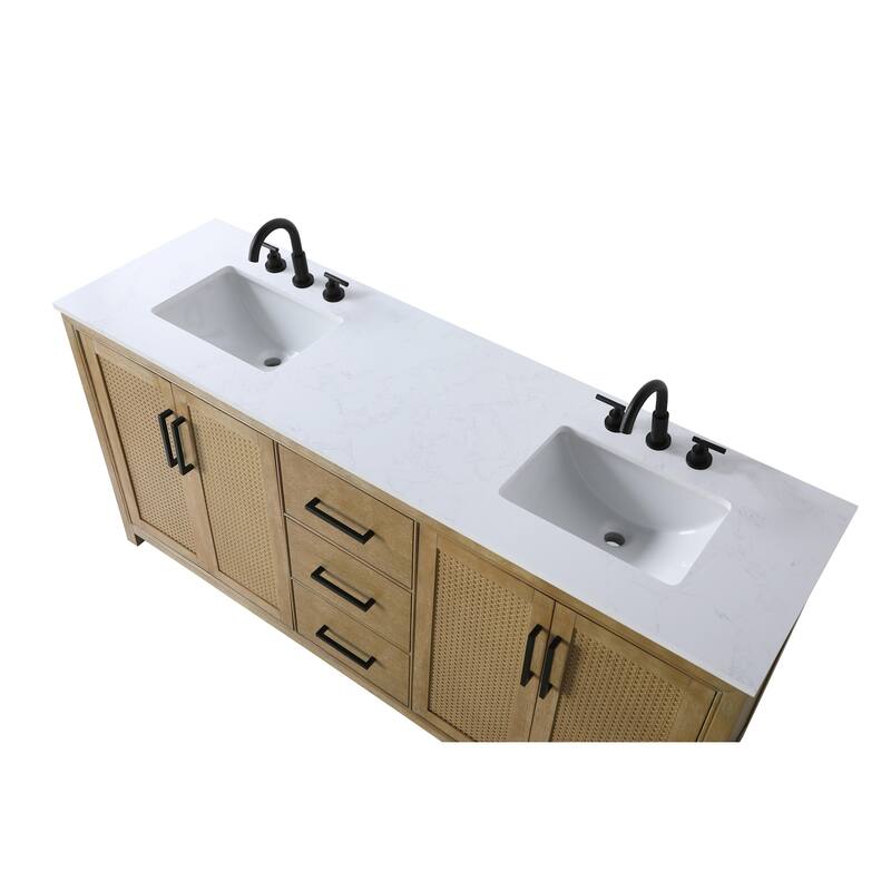 Elegant Lighting VF29572D Alina 72" Free Standing Double Basin Vanity