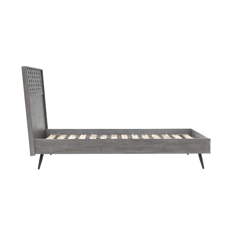 Makena Platform Bed Frame in Grey Acacia Wood