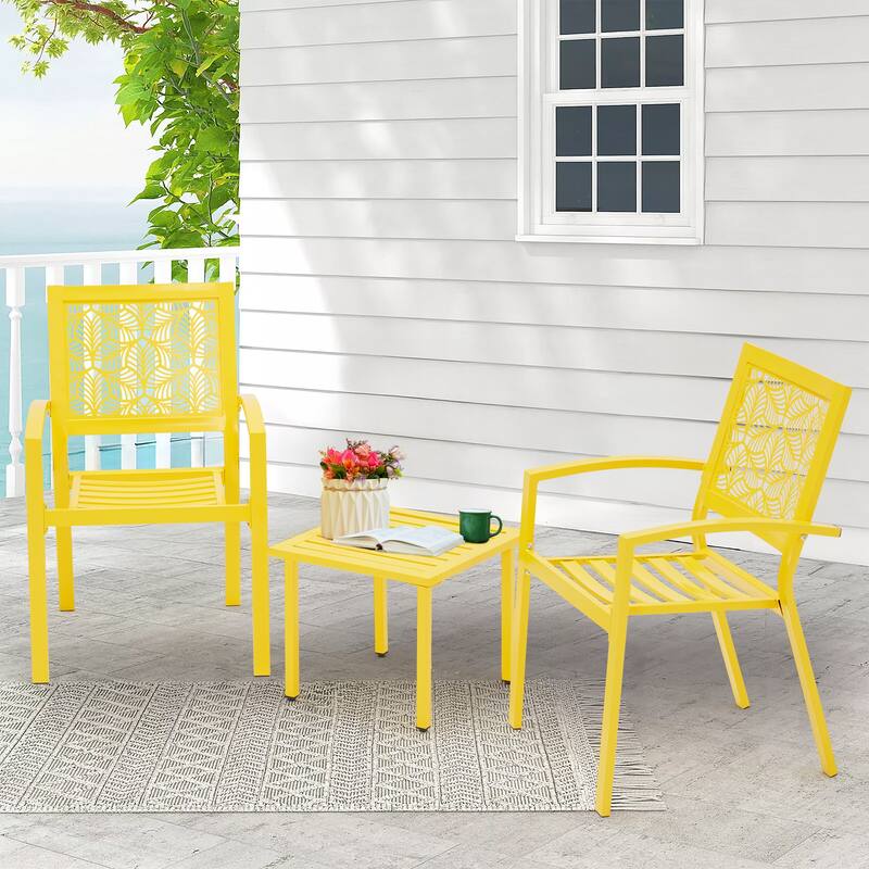 Outdoor 3-Piece Bistro Set, Foldable Patio Dining Sets, Rust-Resistant, Lightweight, Easy to Clean, for Balcony, Garden, Pool