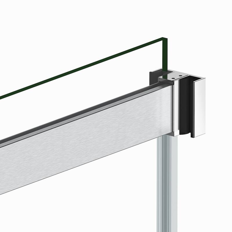 Spezia 48" W x 76" H Frameless Shower Enclosure in Brushed Nickel - 48" W x 76" H