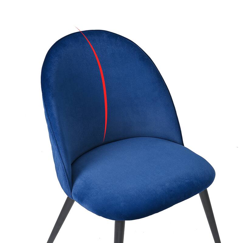 Dining Chair,Velvet,Metal Black legs,Set of 4 Side Chairs for Home, Kitchen and Cafe Bar Use