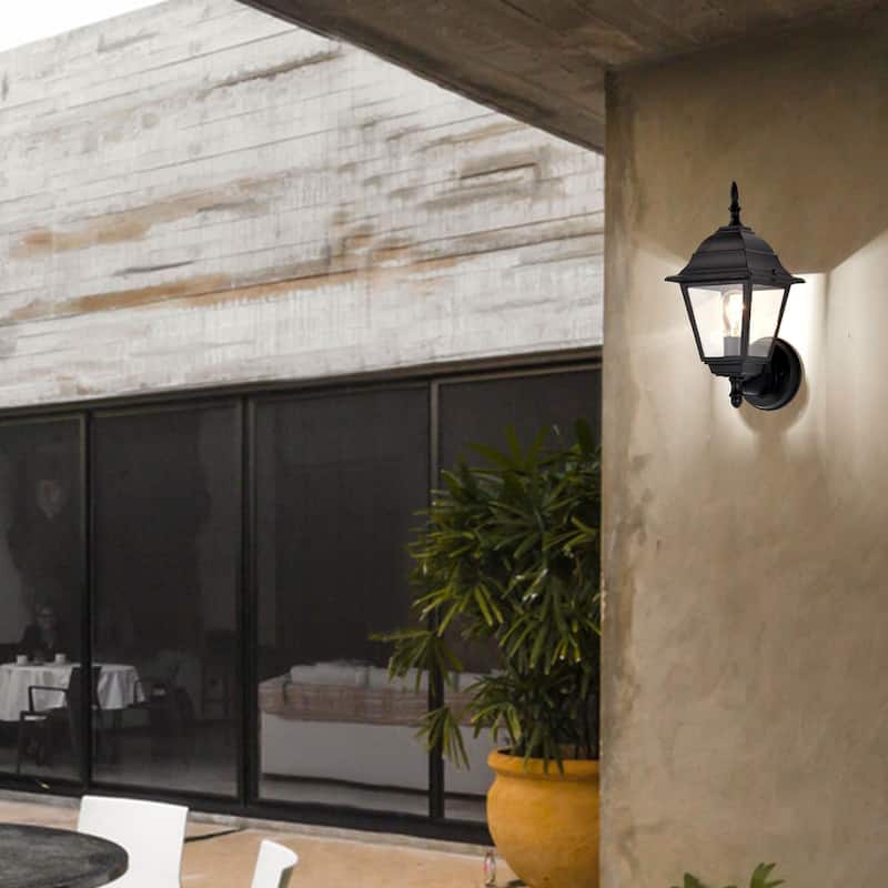 Outdoor Wall Light Fixture Black White Wall Sconces Porch Light 2 Pack