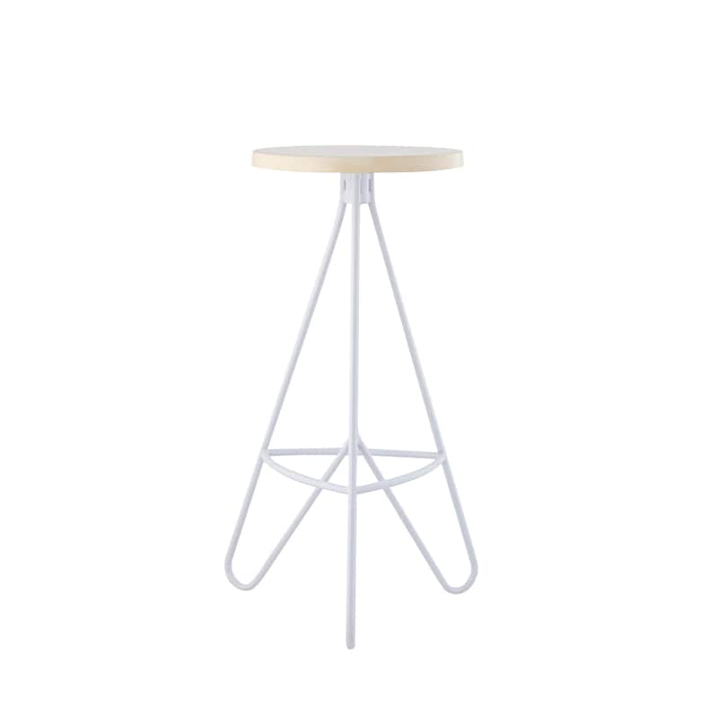 Chronos 30" Modern Industiral Iron Tripod Backless Bar Stool, by JONATHAN Y