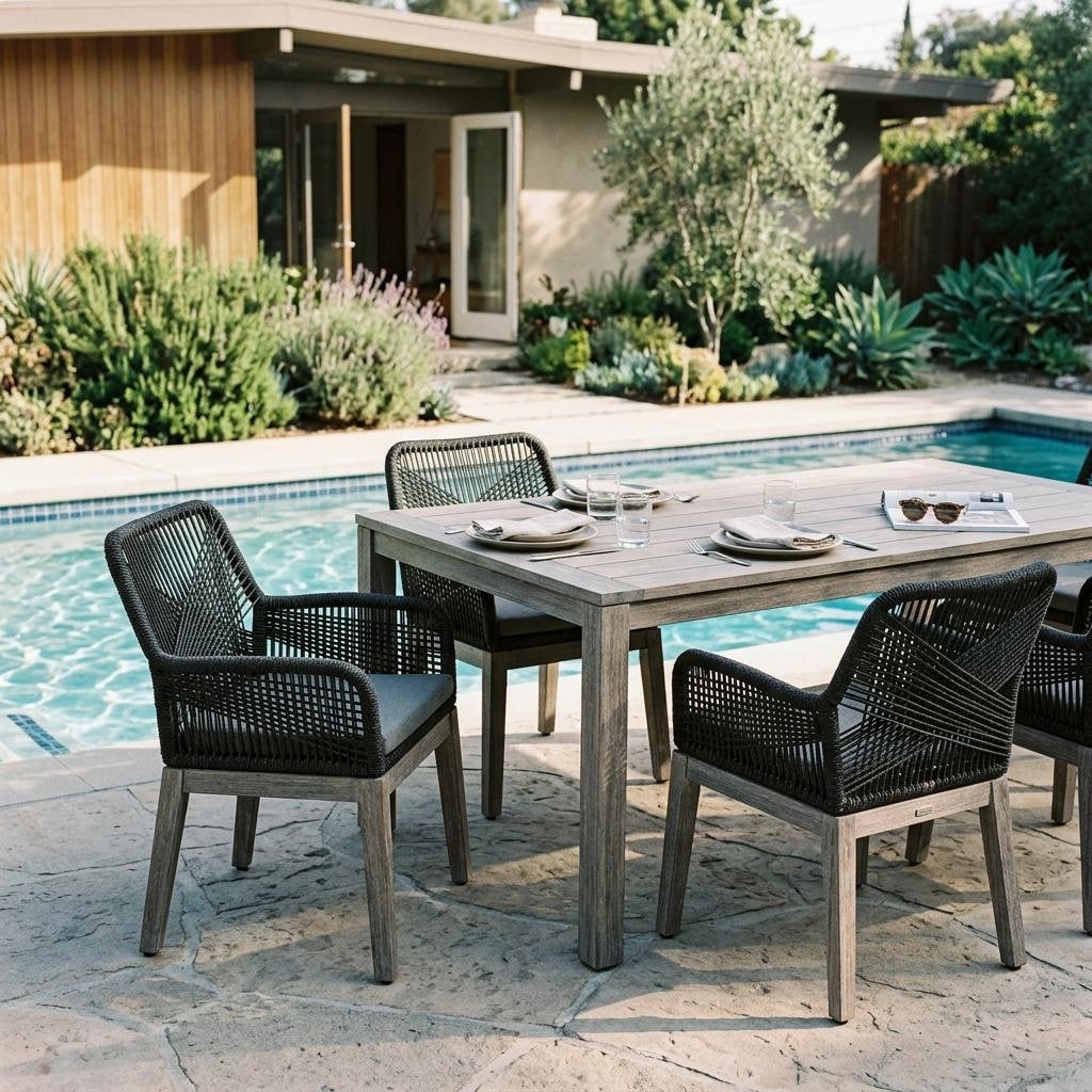 Ottawa 2-Piece Solid Wood Outdoor Patio Dining Armchair With Cushion