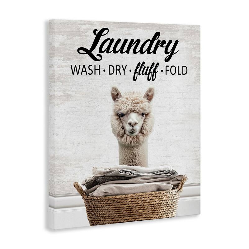 Stupell Wash Dry Fluff Laundry Canvas Wall Art Design By Lettered and Lined