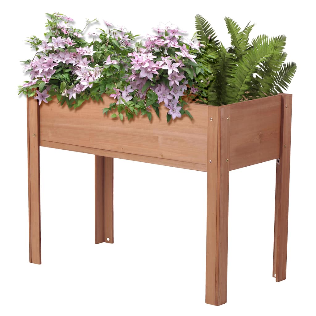 Raised Garden Bed with Legs, Elevated Wooden Planter Box for Outdoor Plants Flowers Fruits Vegetable Herb Growing