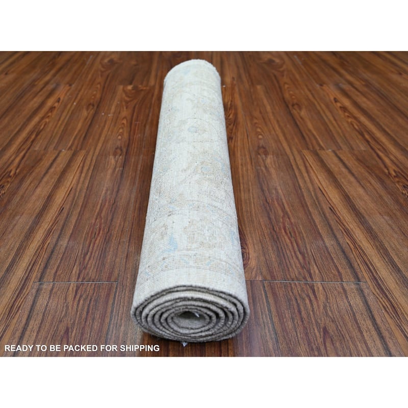 Shahbanu Rugs Rose White Natural Dyes Shiny Wool Hand Knotted White ...