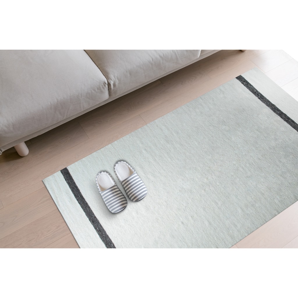 Ivory Hand-Woven Wool Contemporary Natural Wool Flat Area Rug, Luxurious Soft Texture for Bedrooms or Living Rooms - L