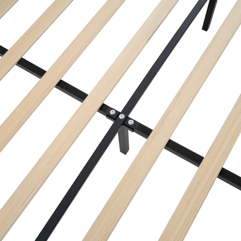 GDFStudio - Jane 49.21" High Back Upholstered Headboard Bed Frame with High Footboard